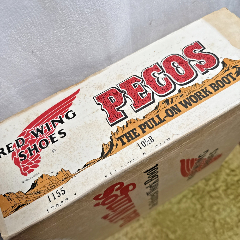 Red Wing Boots Pecos 1155 Empty Box ONLY Vintage Leather Pull On Work Boot Retro - Picture 2 of 9